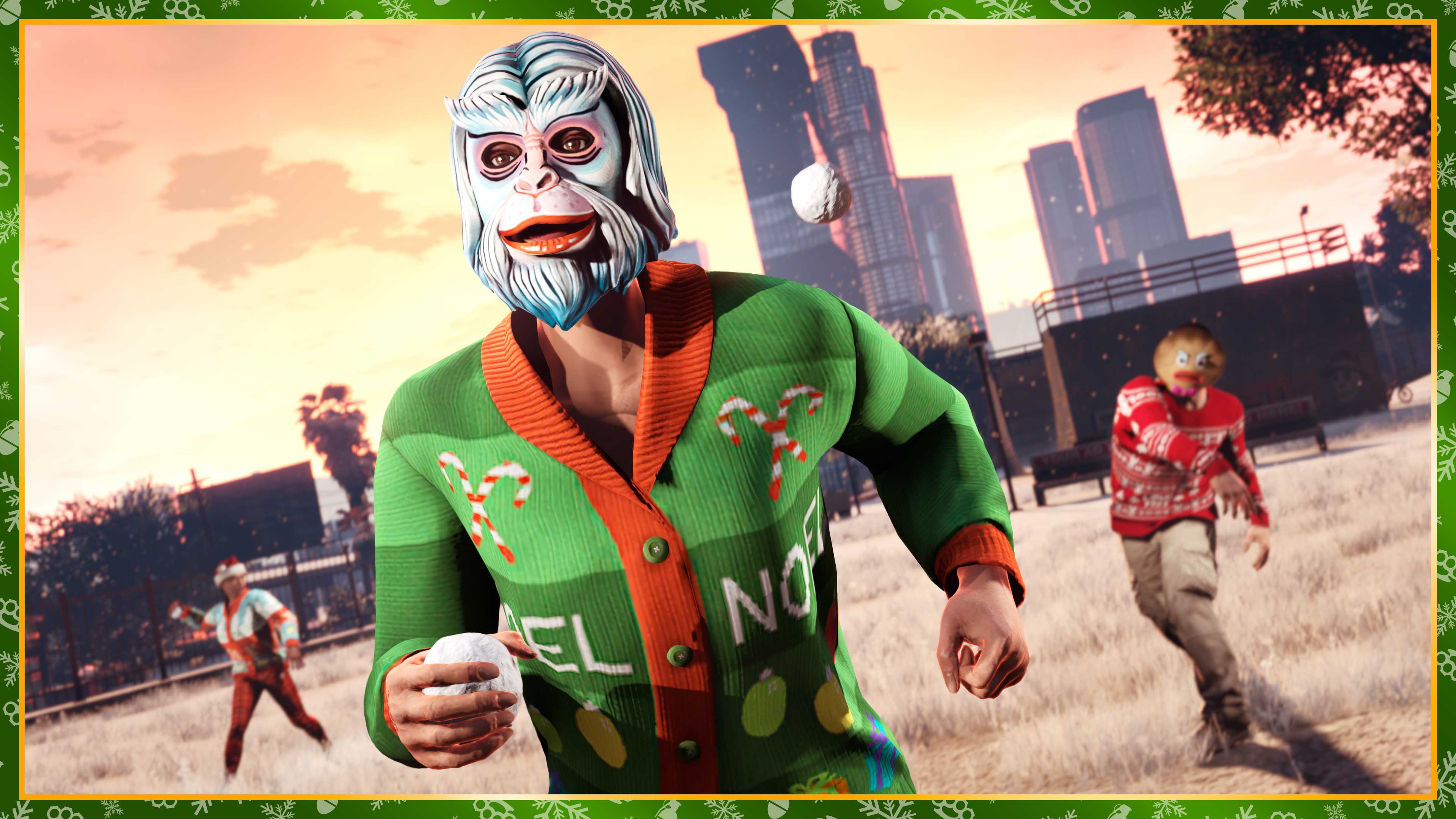 GTA 在线模式角色戴古奇面具的图片