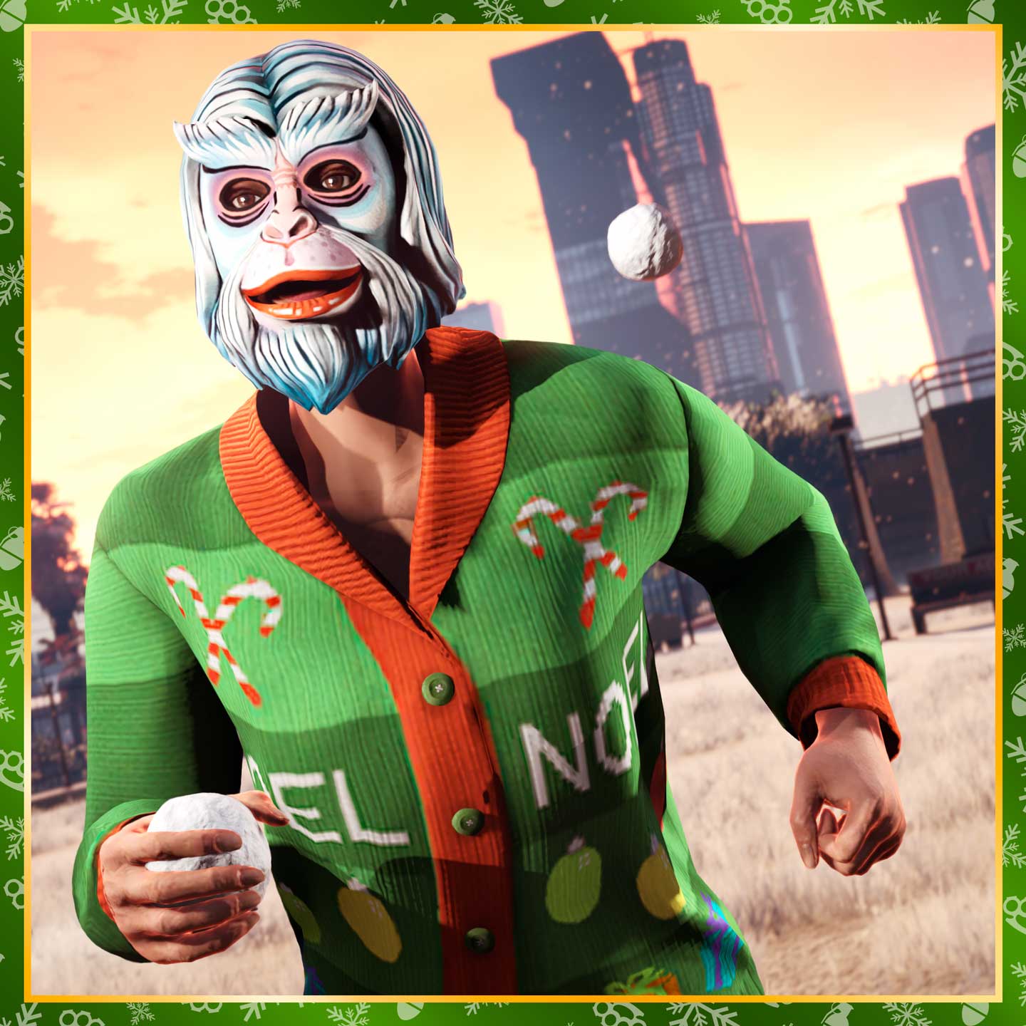 GTA 在线模式角色戴古奇面具的图片