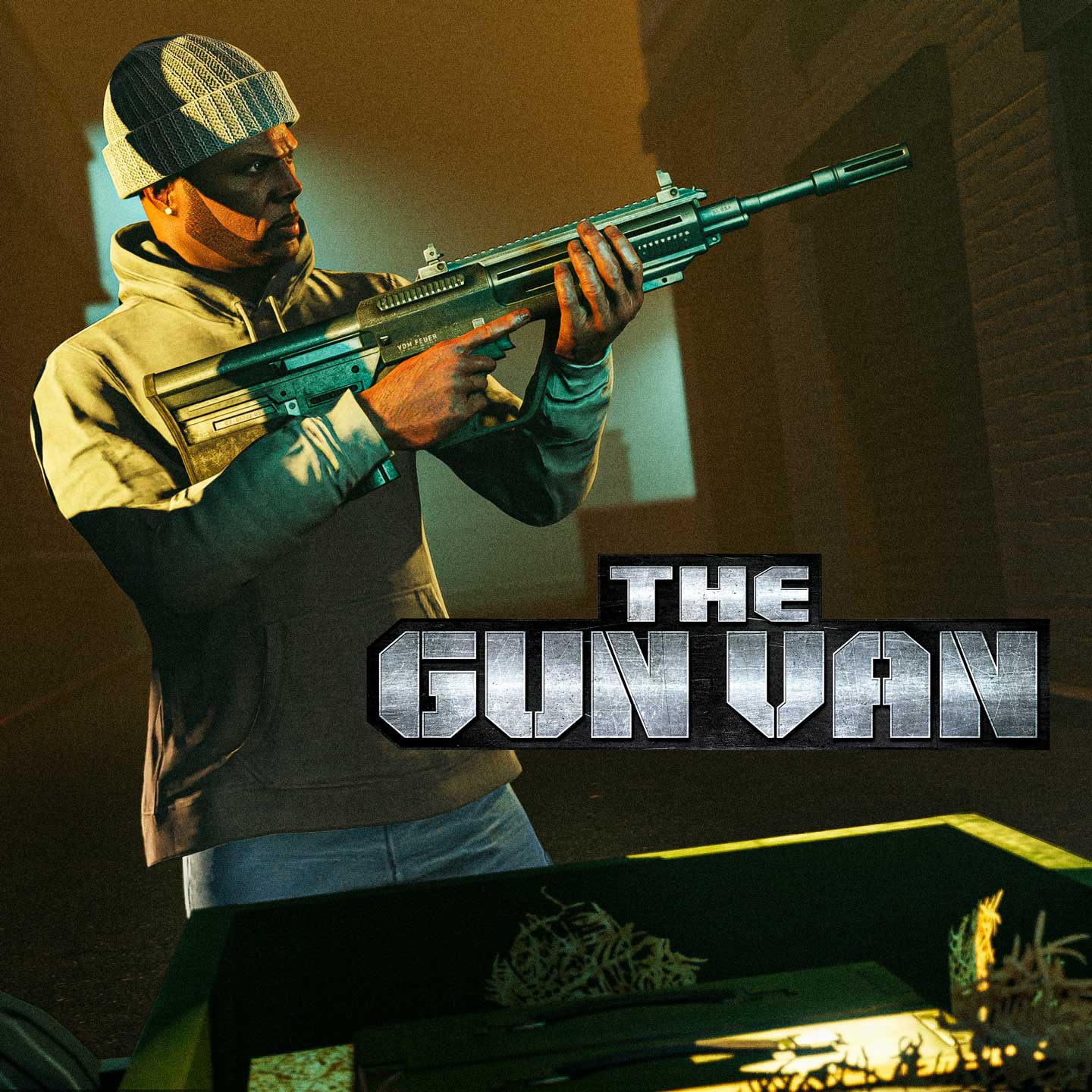 GTA 在线模式角色与“枪支厢型车”标志