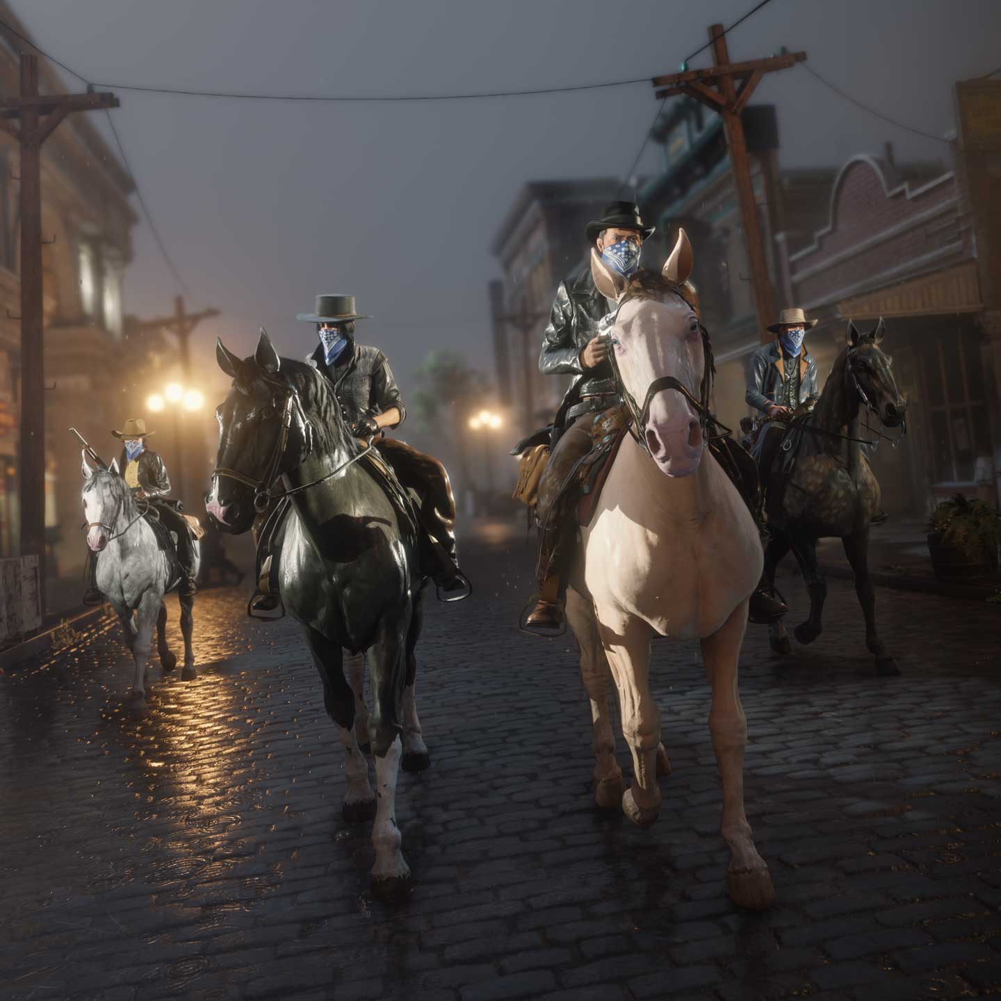 Red Dead 在线模式角色在马背上的图片
