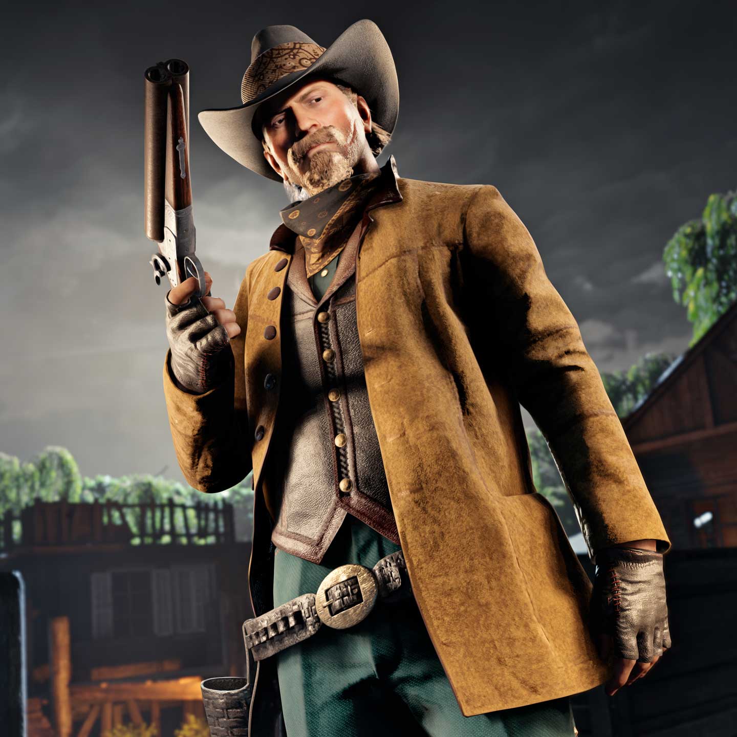 穿着社区装束的 Red Dead 在线模式角色的图片