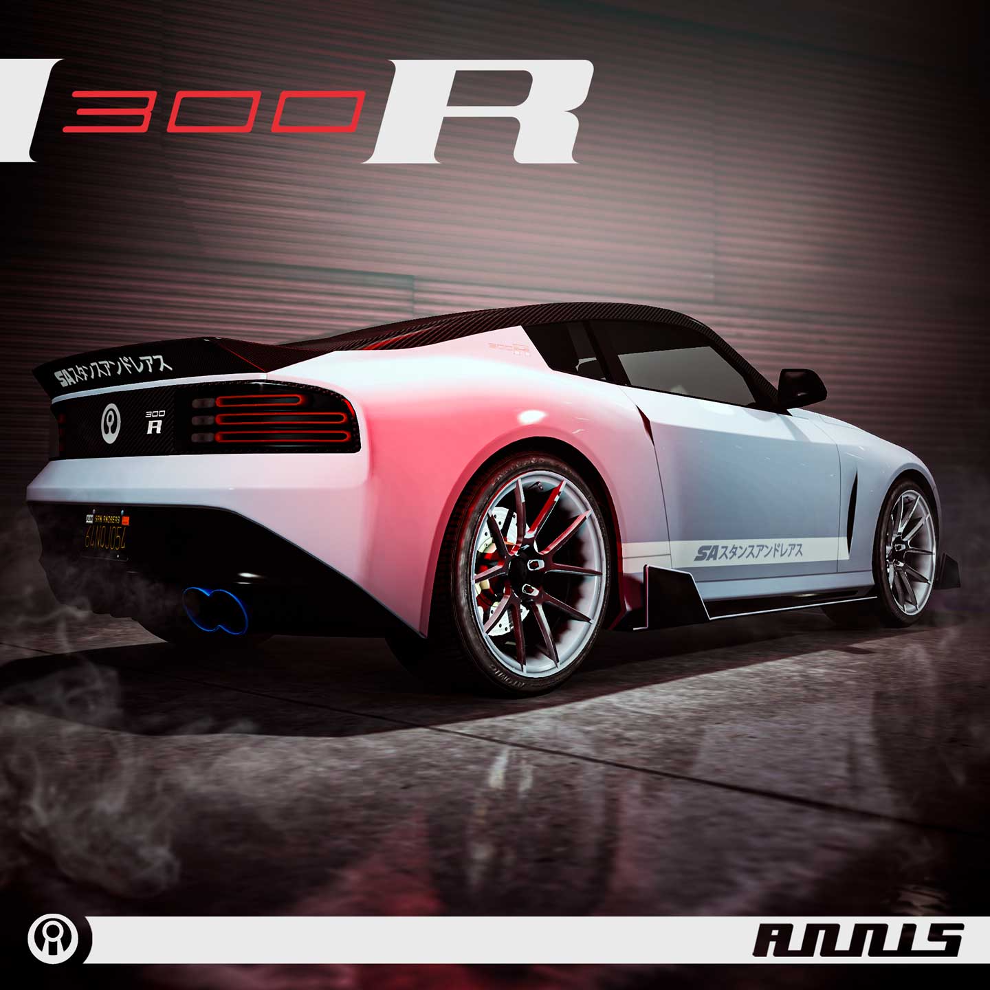 爱尼仕 300R 载具的海报及标志