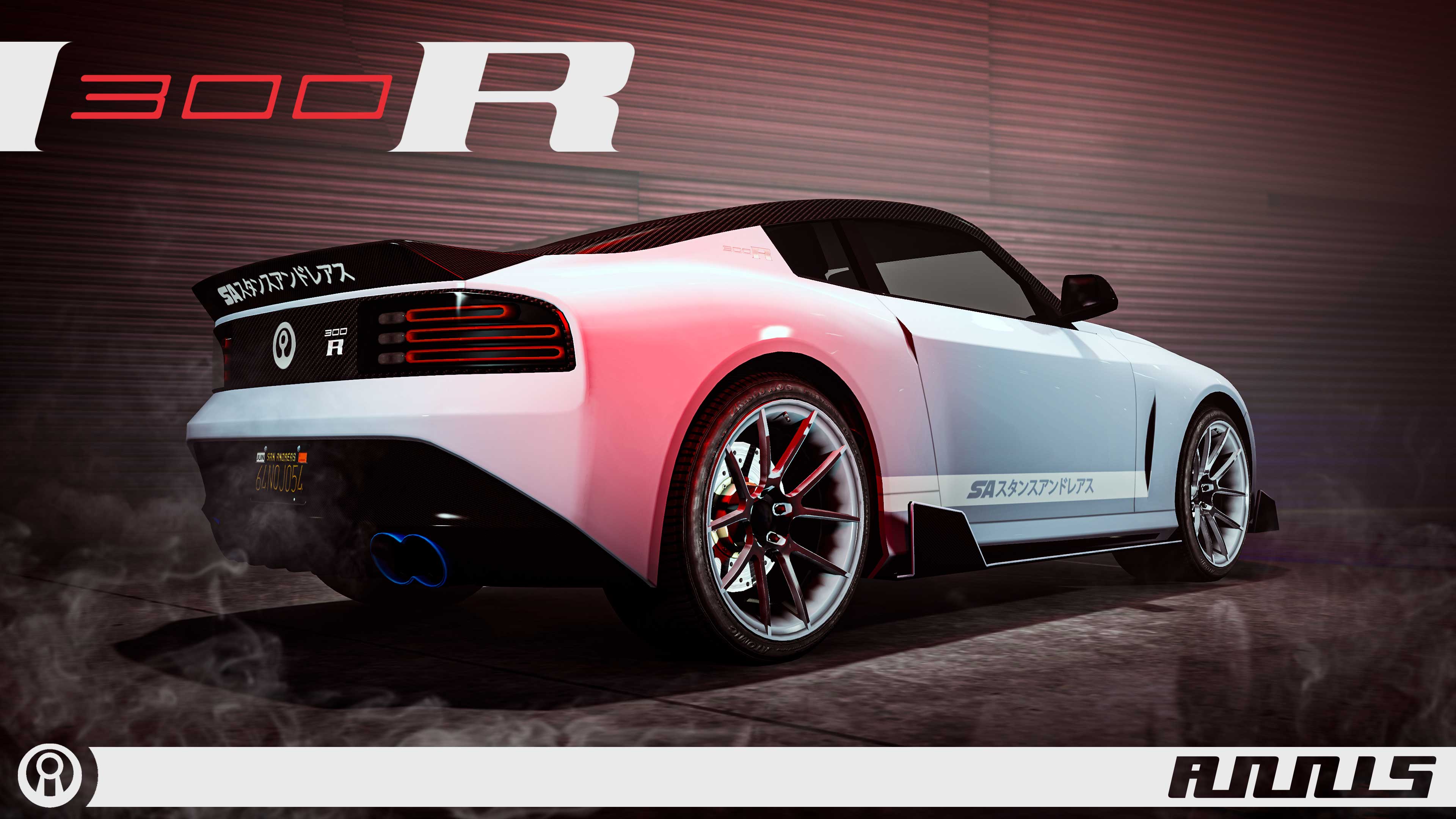 爱尼仕 300R 载具的海报及标志