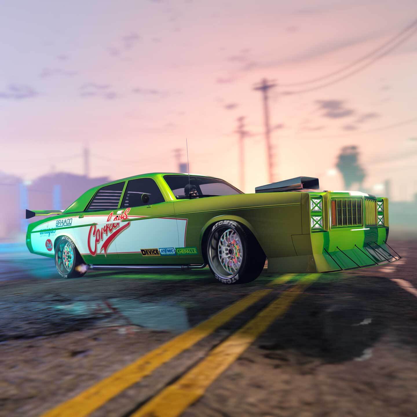 A green Bravado Greenwood with a Corkers livery.