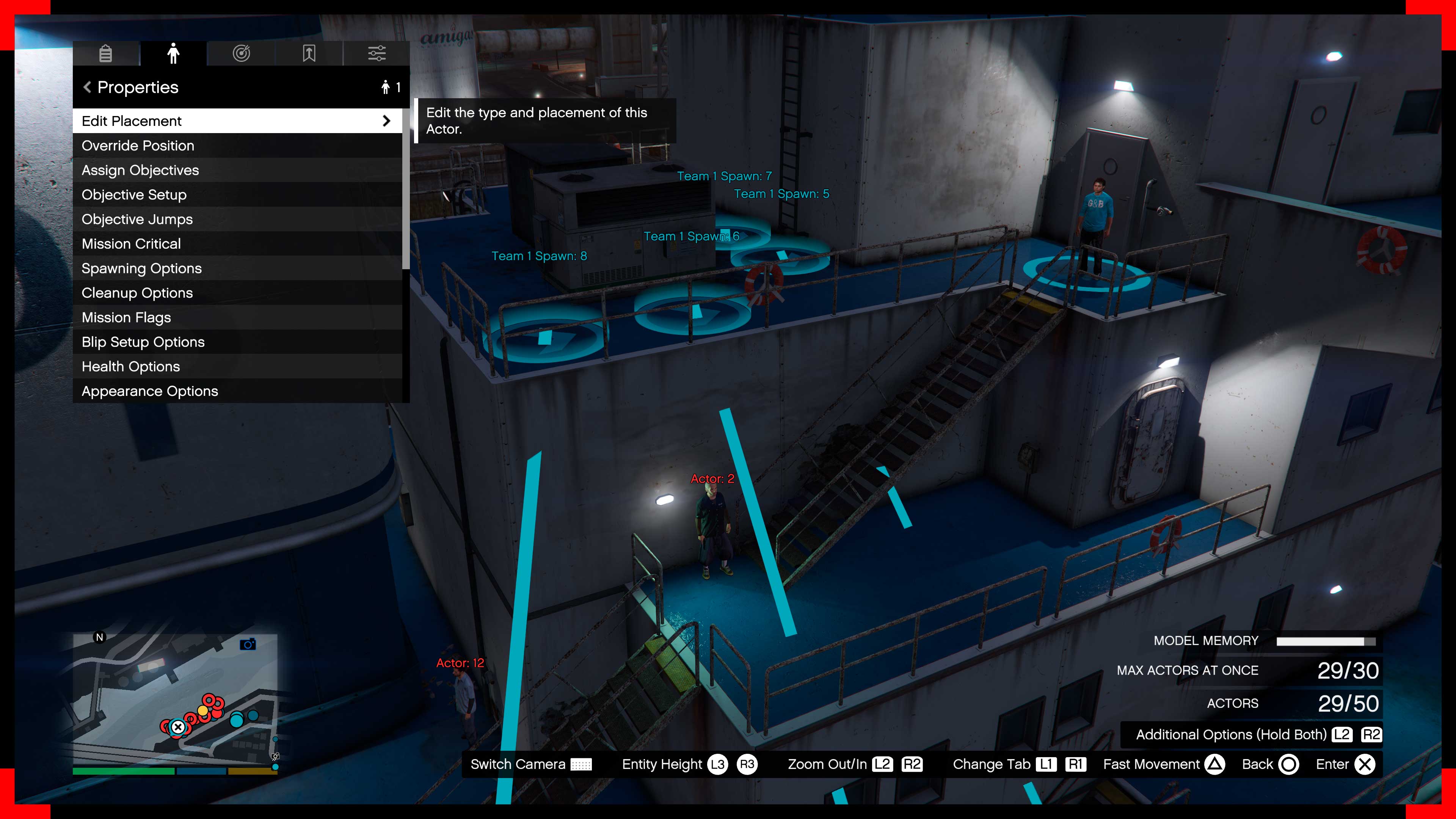 GTA在线模式任务制作器的截图。