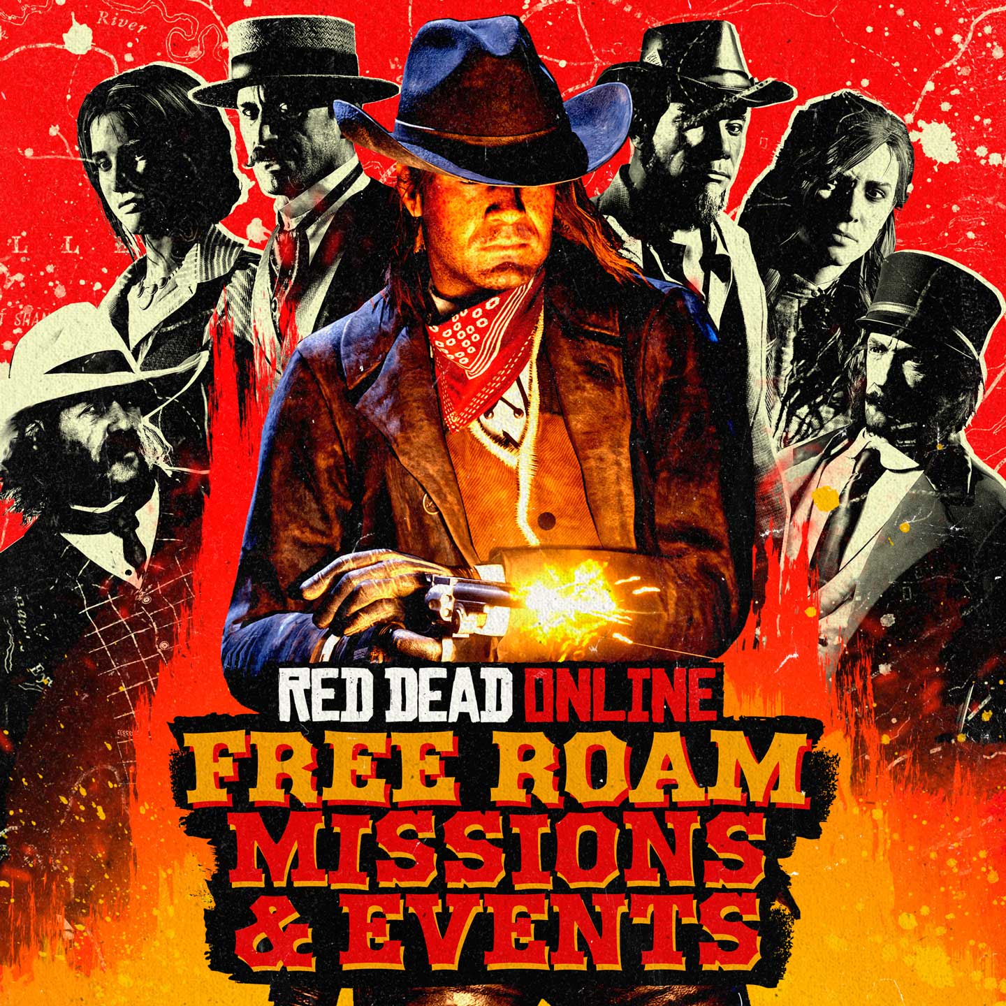 Red Dead 在线模式自由模式任务和活动的艺术作品和标志