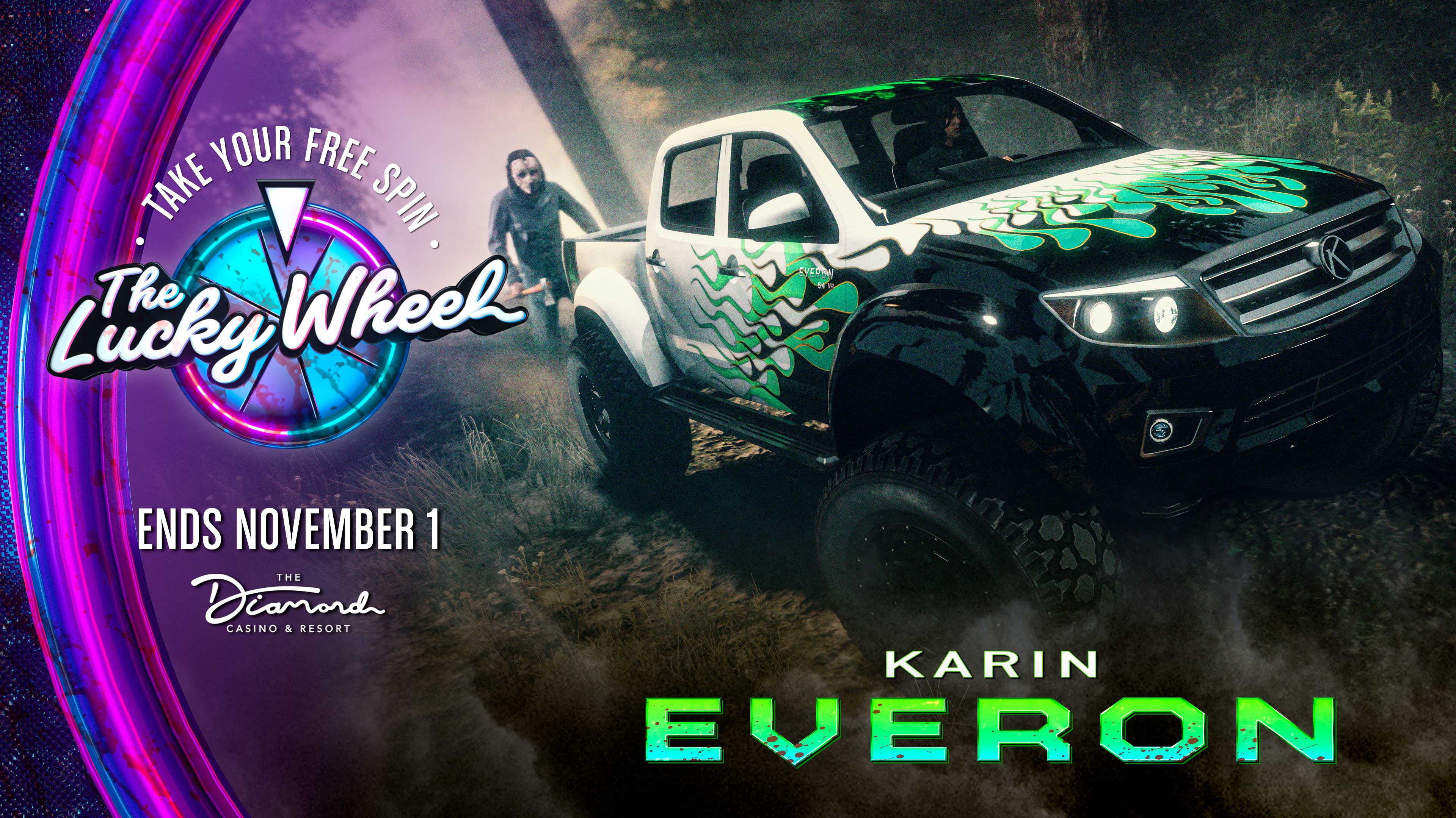 Lucky Wheel poster featuring the Karin Everon