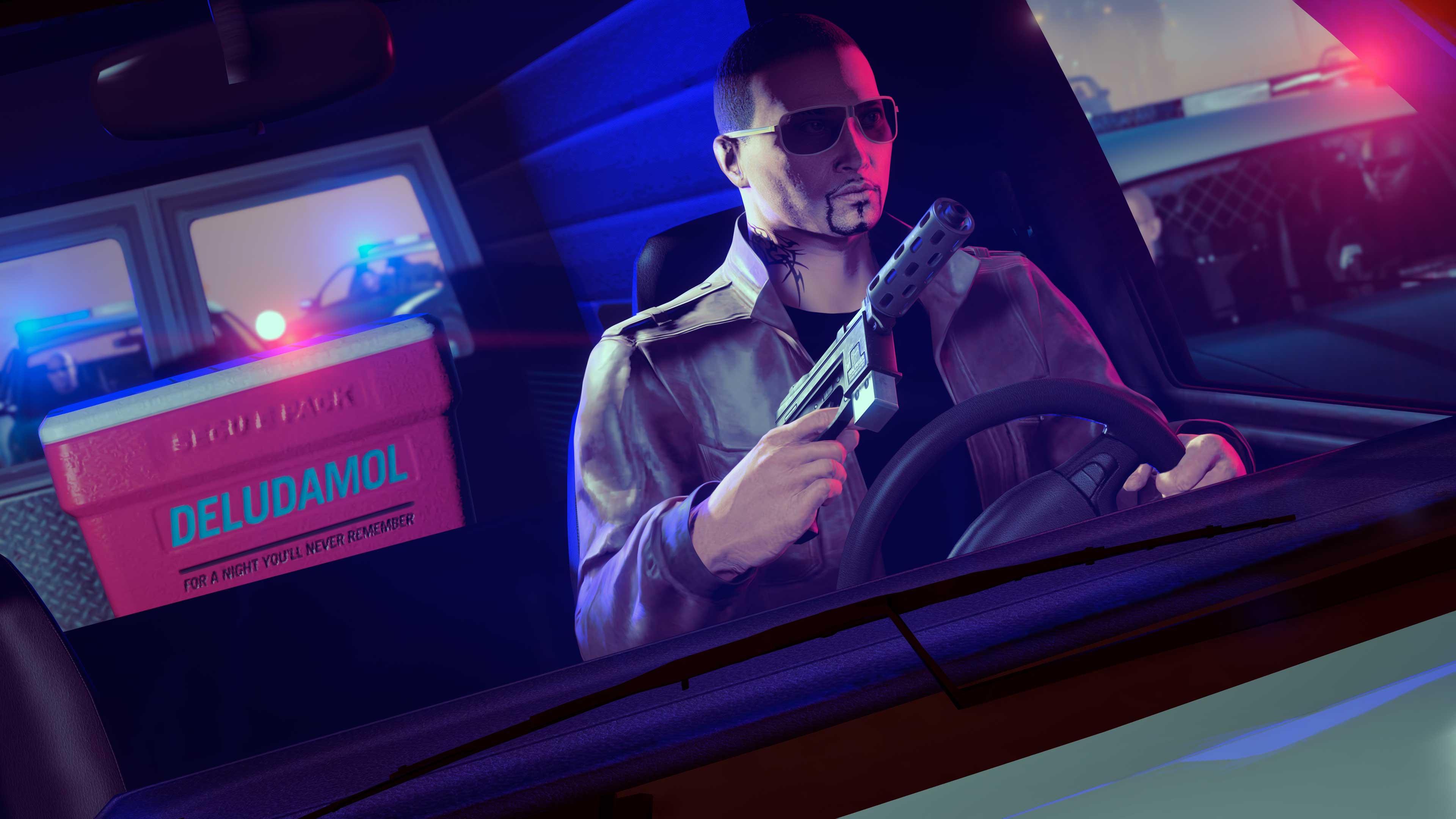 带着致幻剂实验室原材料的 GTA 在线模式角色的图片