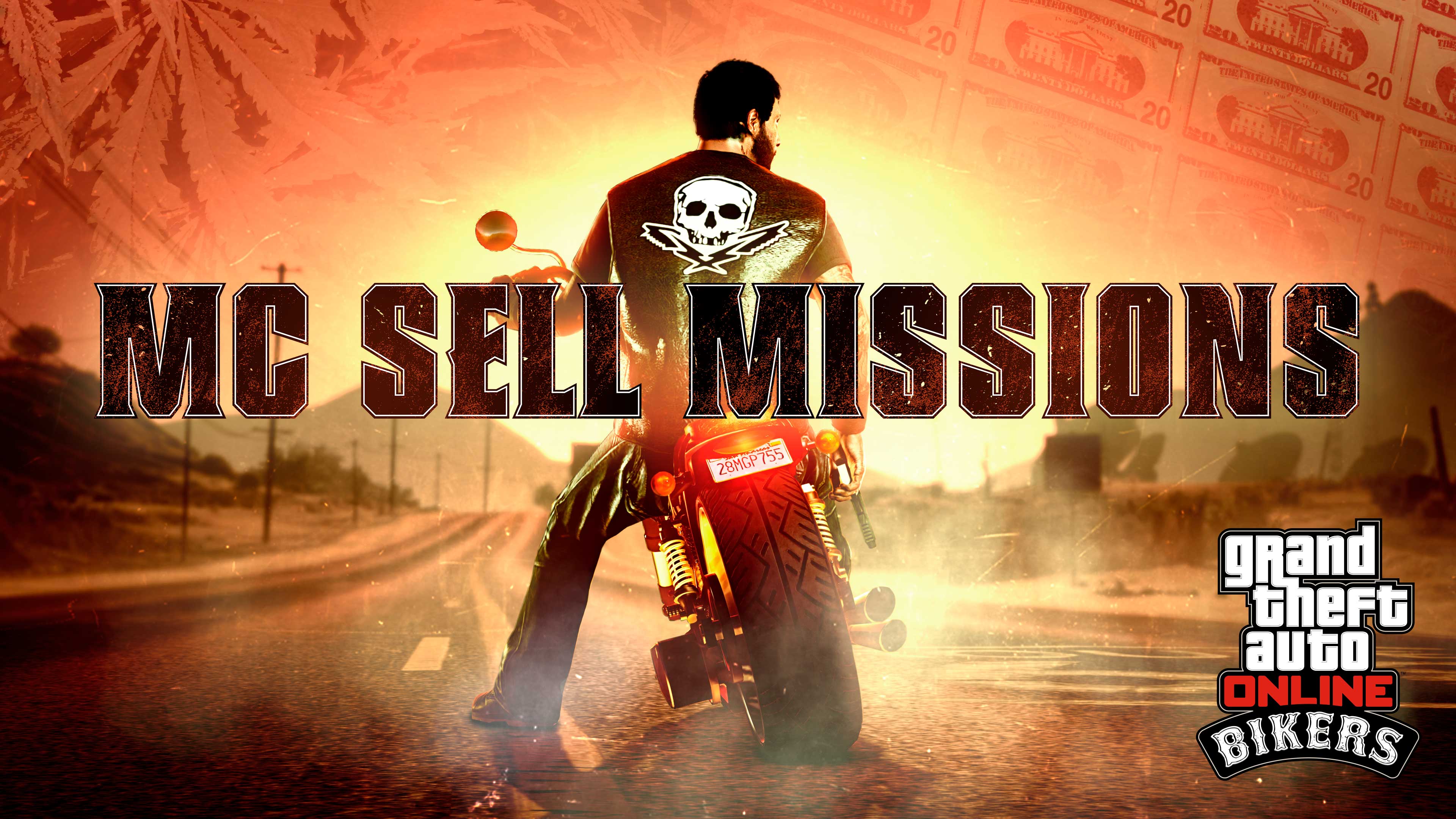 GTA 在线模式带有“摩托帮出售任务标志”的图片
