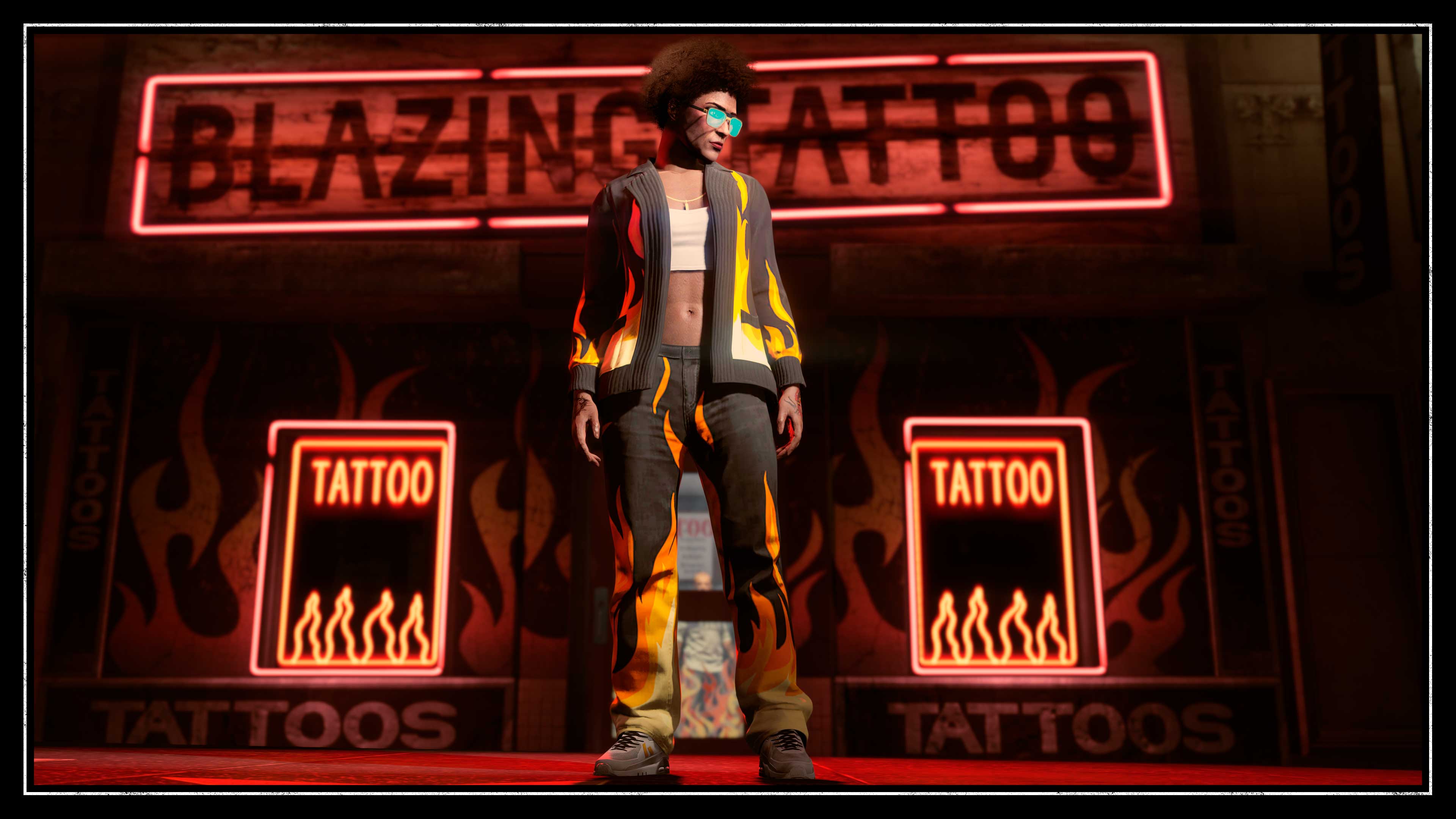 GTA 在线模式角色穿着全新品牌羊毛衫和宽边裤的图片