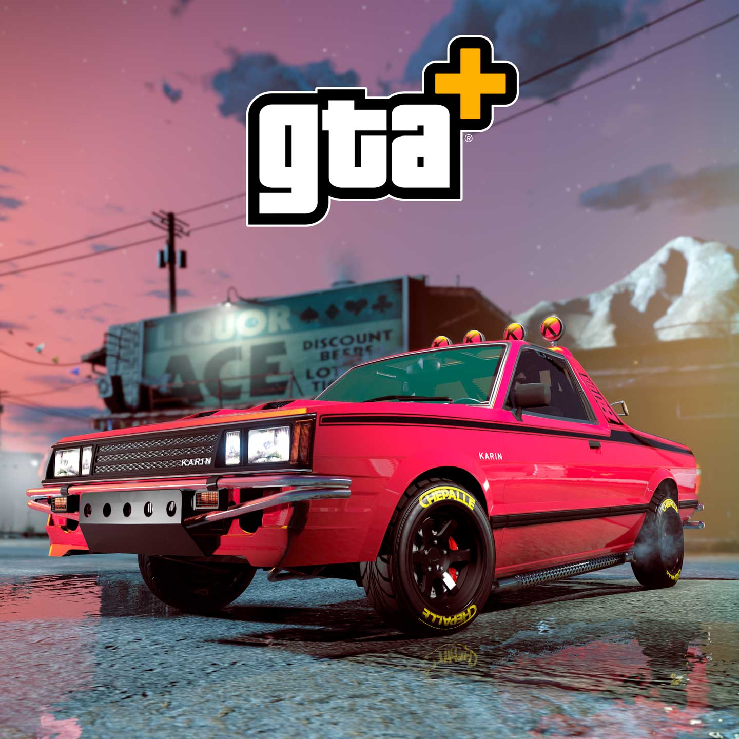 卡林粗人载具及 GTA+ 标志的图片