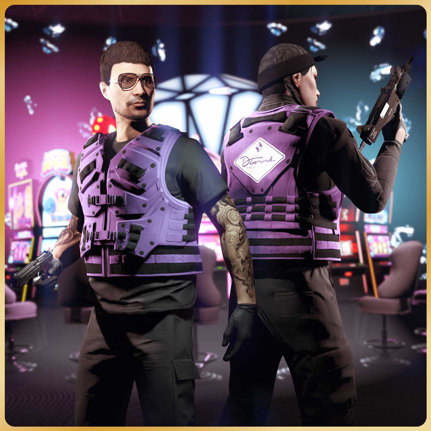 GTA 在线模式角色穿着名钻战术背心的图片