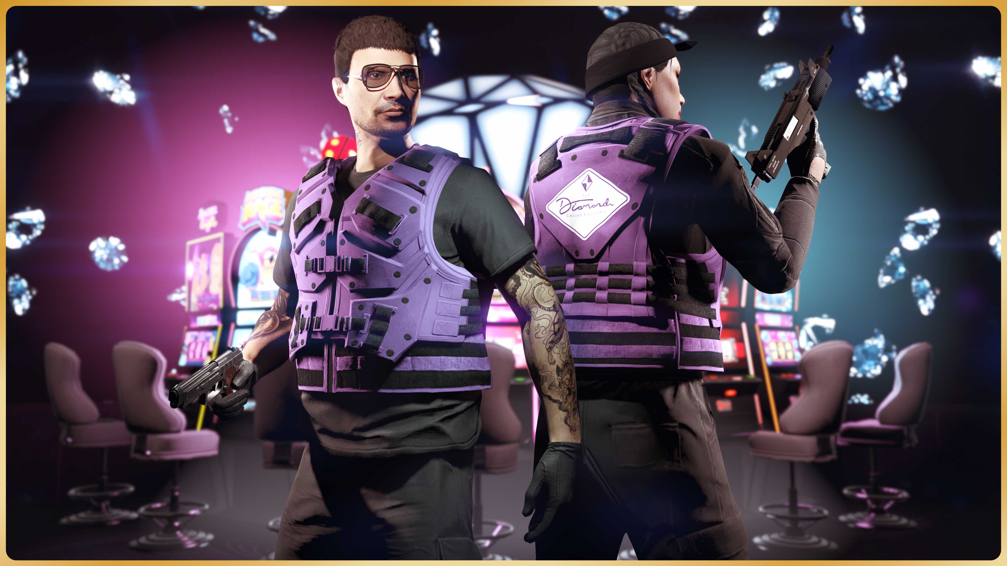 GTA 在线模式角色穿着名钻战术背心的图片
