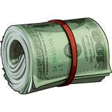 A roll of 100 dollar bills.