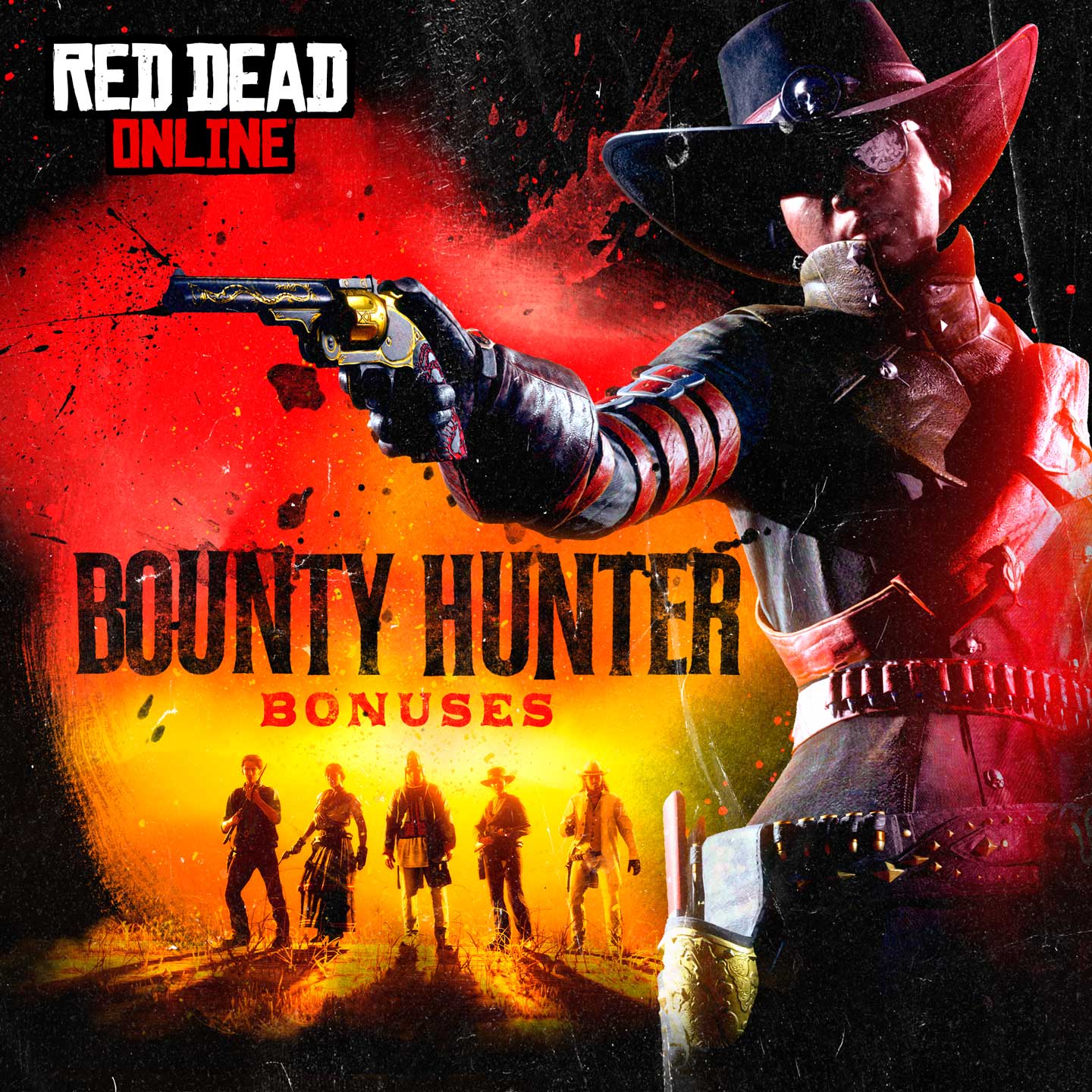Red Dead 在线模式带有赏金猎人奖励标志的艺术作品