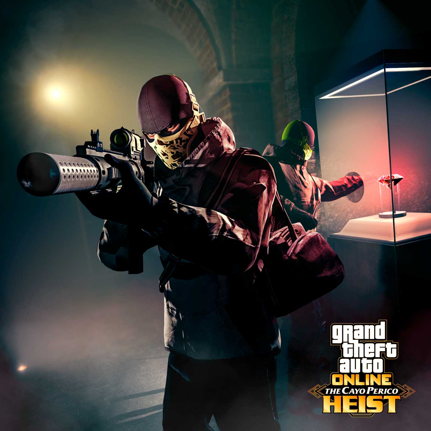 GTA 在线模式中的角色从佩里科岛偷取粉钻的图片