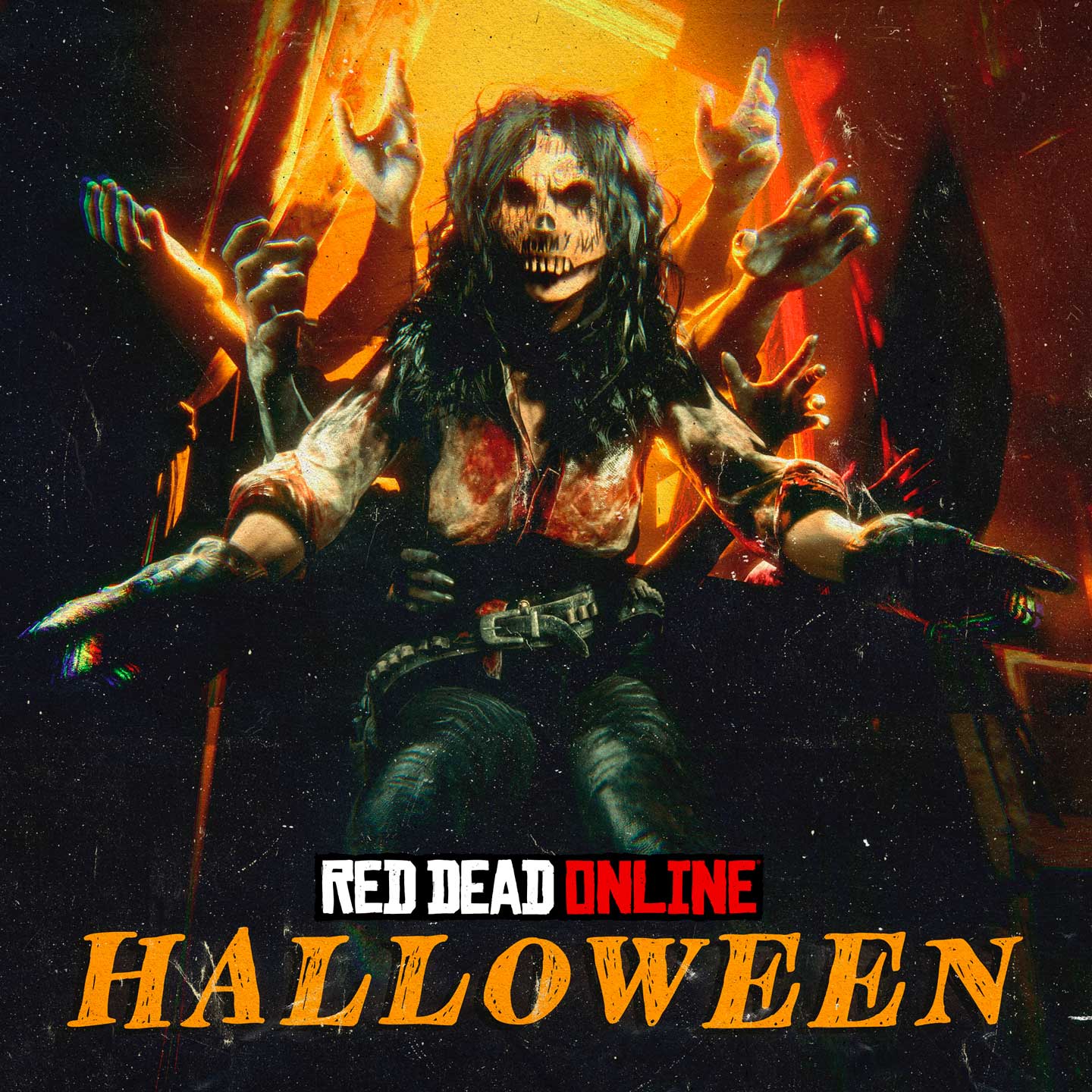 RED DEAD 在线模式万圣节的艺术作品与徽标
