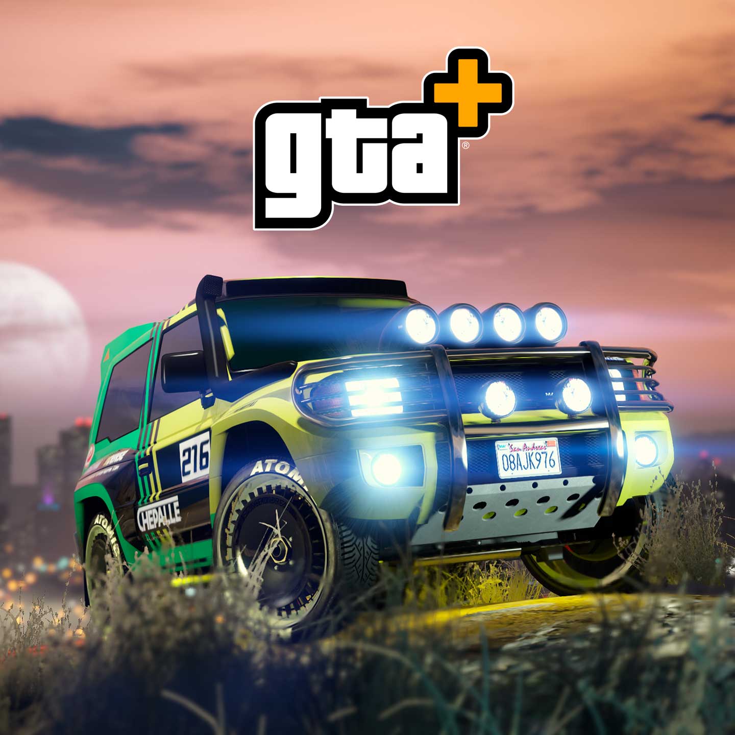 GTA 在线模式带有 GTA+ 标志的图片