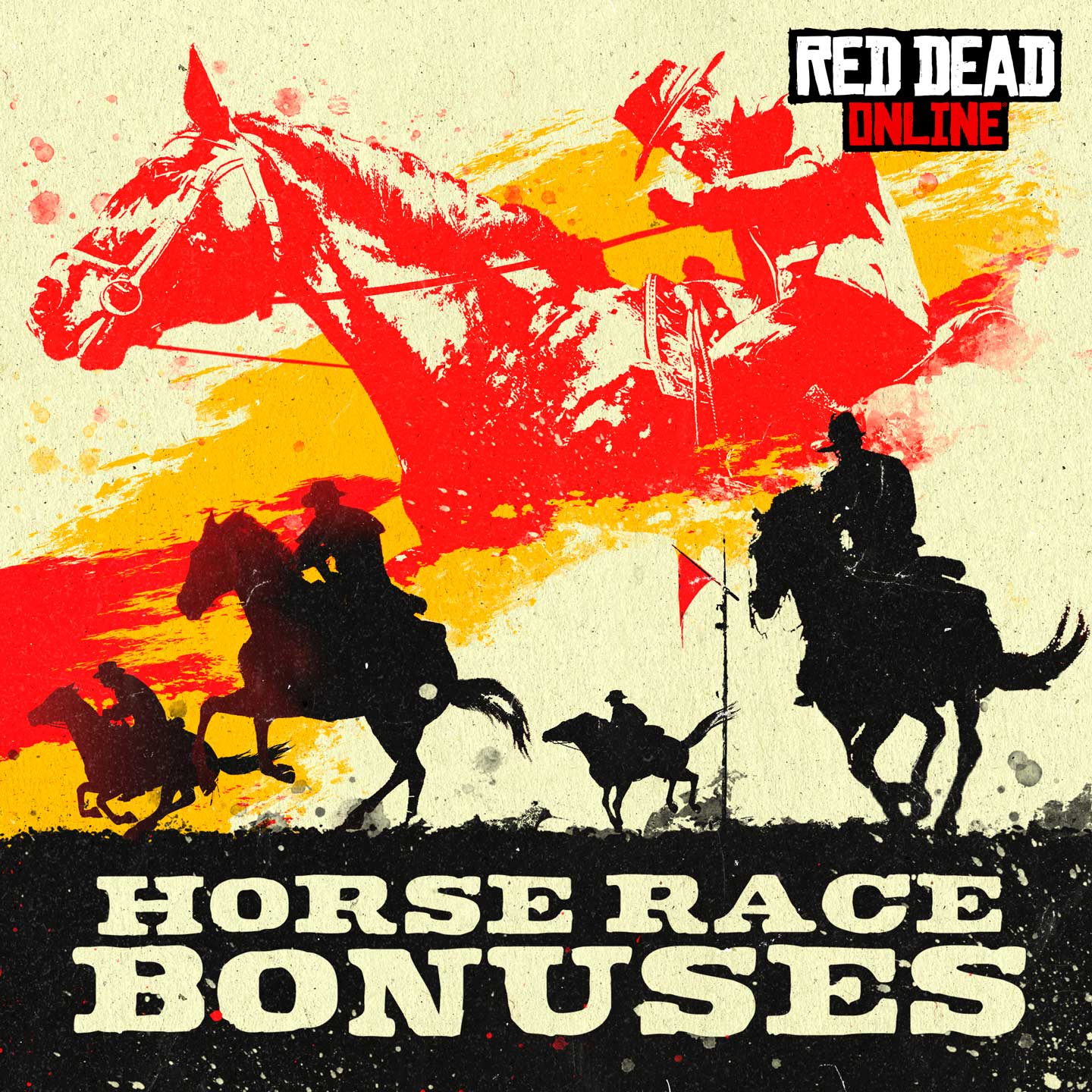 Red Dead 在线模式与赛马奖励标志的艺术作品