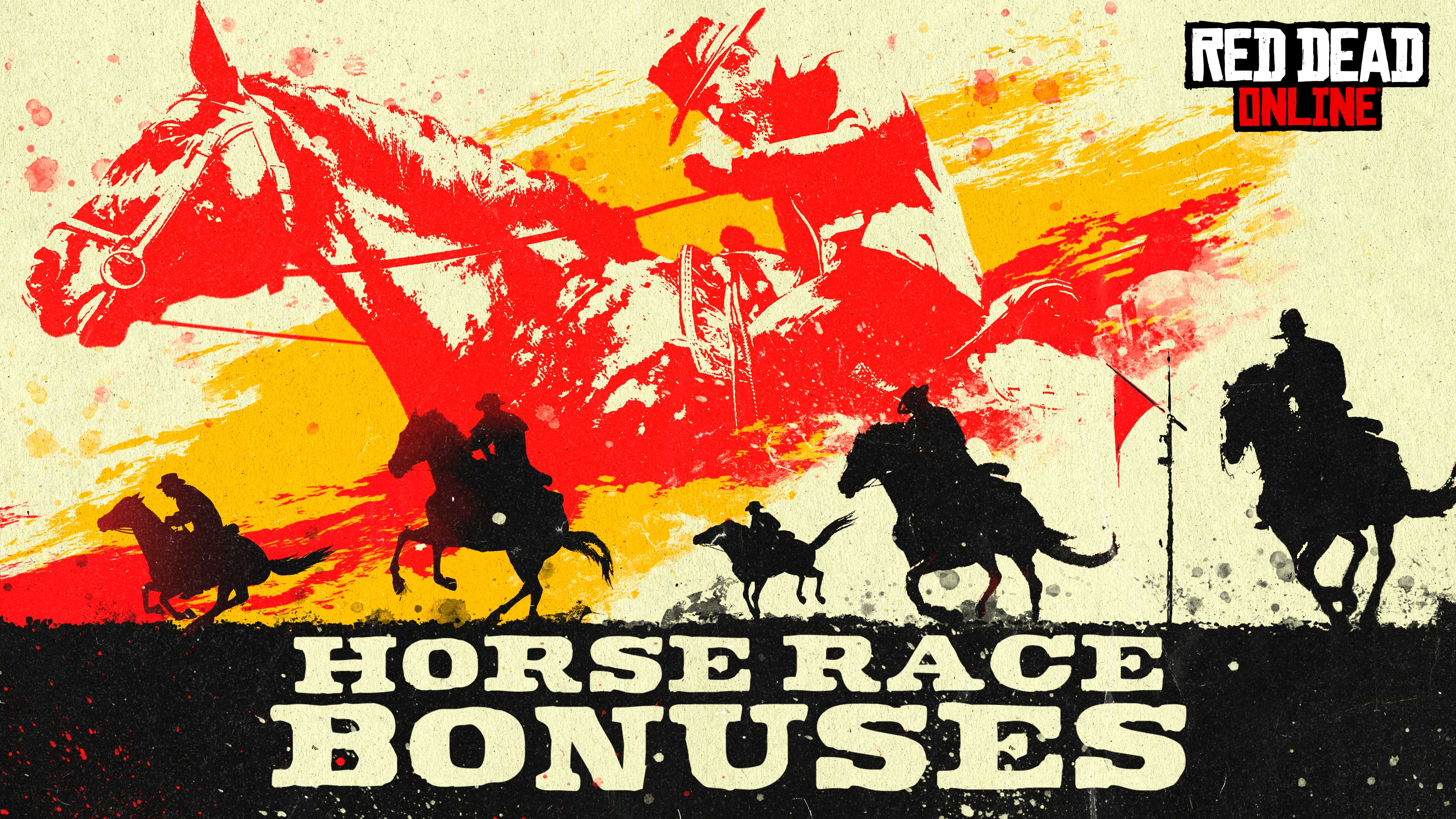 Red Dead 在线模式与赛马奖励标志的艺术作品