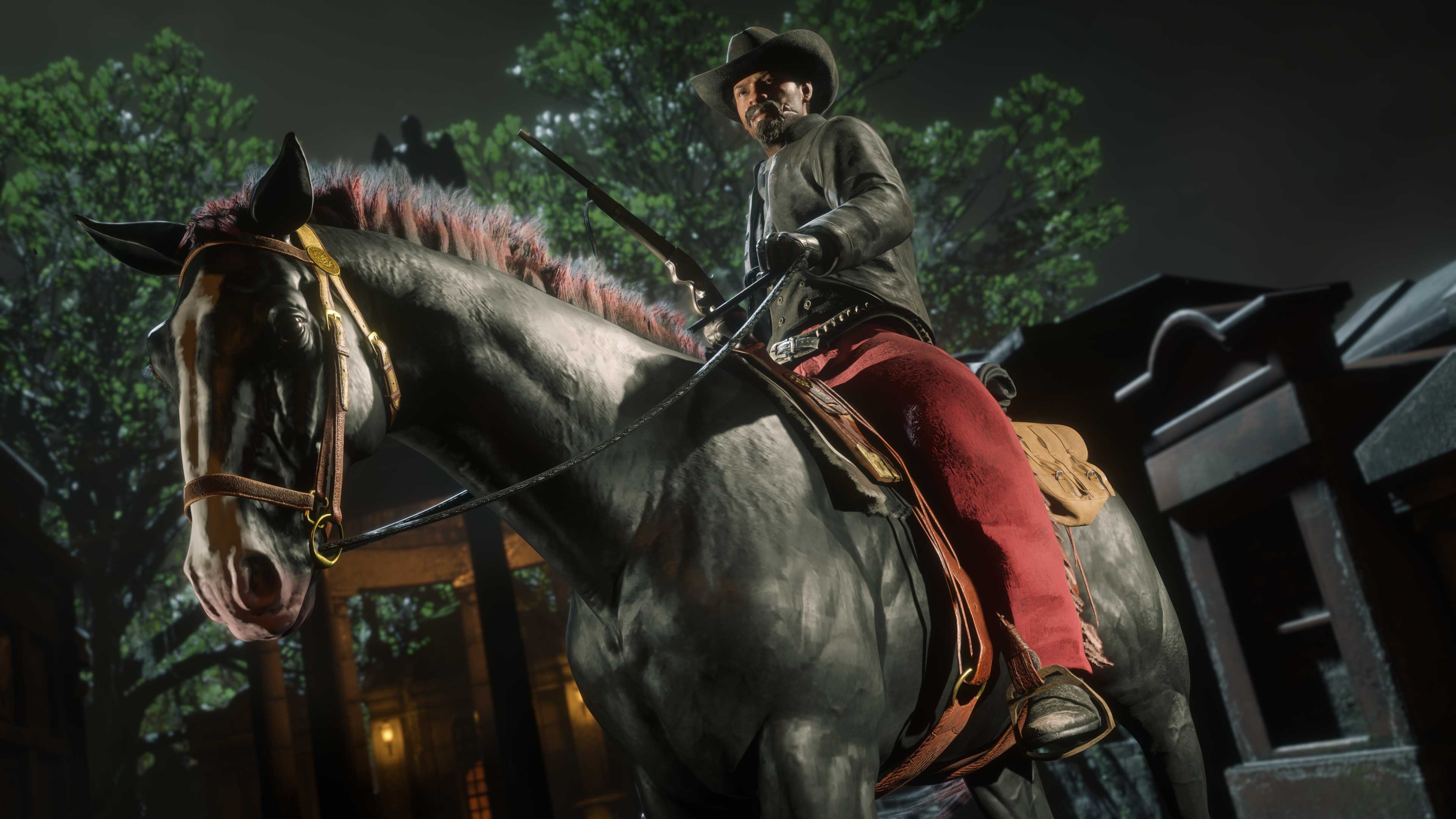 Red Dead 在线模式角色在马背上的图片