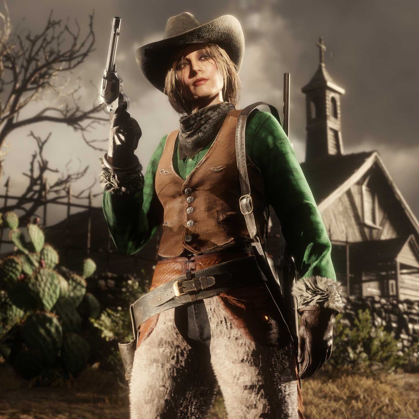 穿着本月社区装束的 Red Dead 在线模式角色的图片
