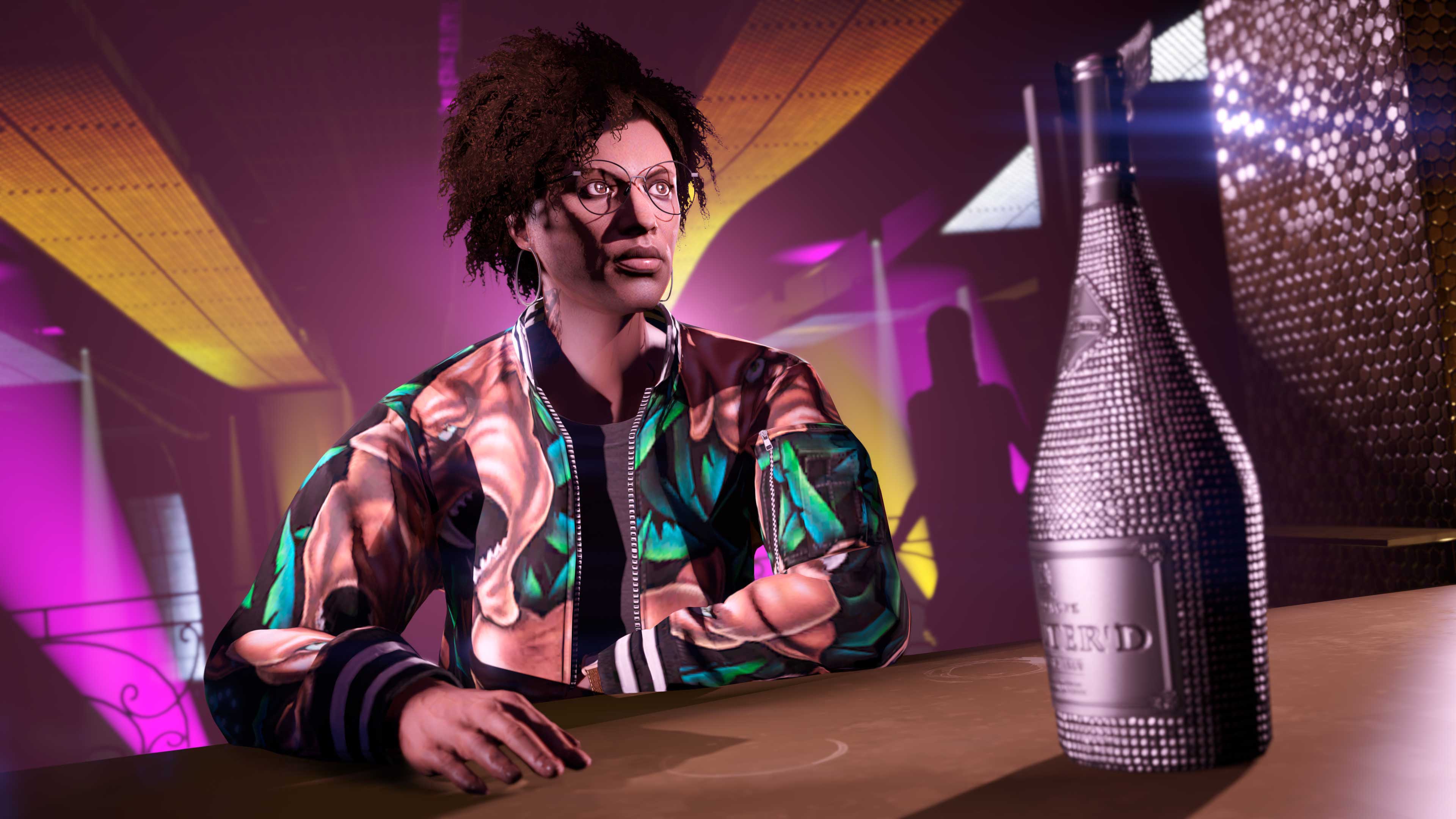 GTA 在线模式角色和香槟的图片