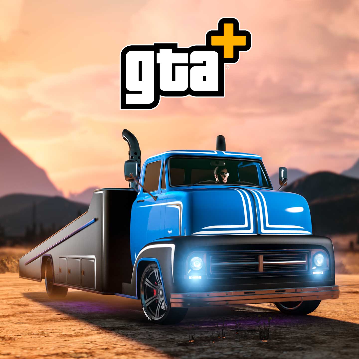 威皮大满贯卡车带有 GTA+ 标志的图片