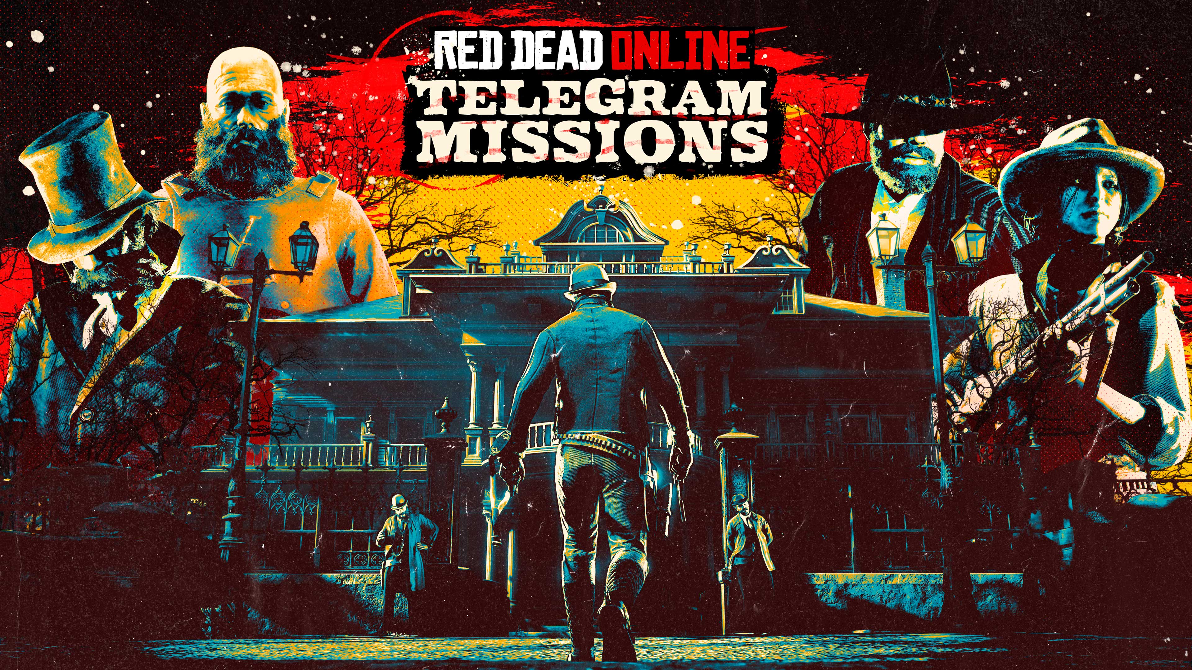 Red Dead 在线模式电报任务的海报。