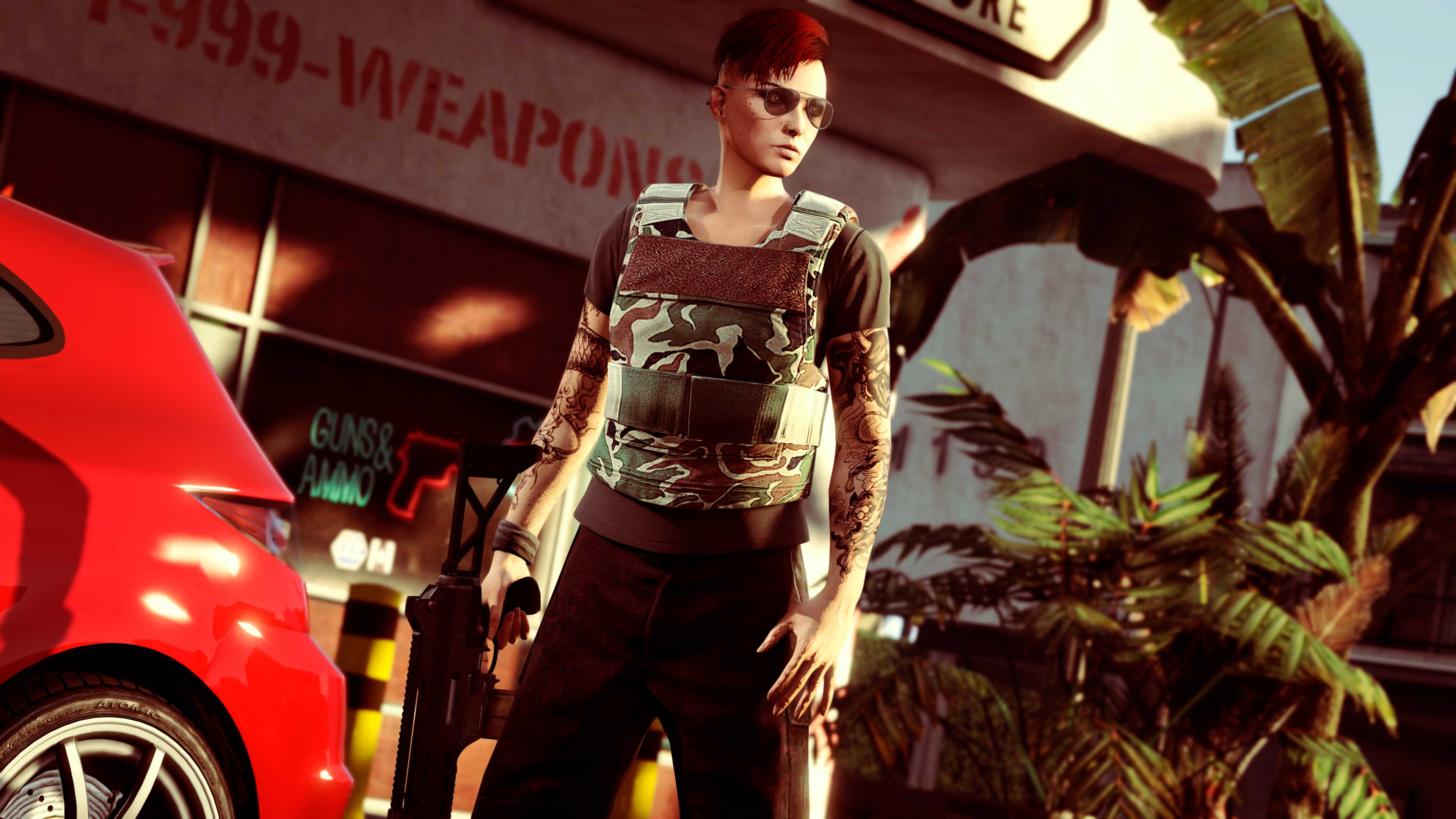 身穿防弹衣的 GTA 在线模式角色的图片