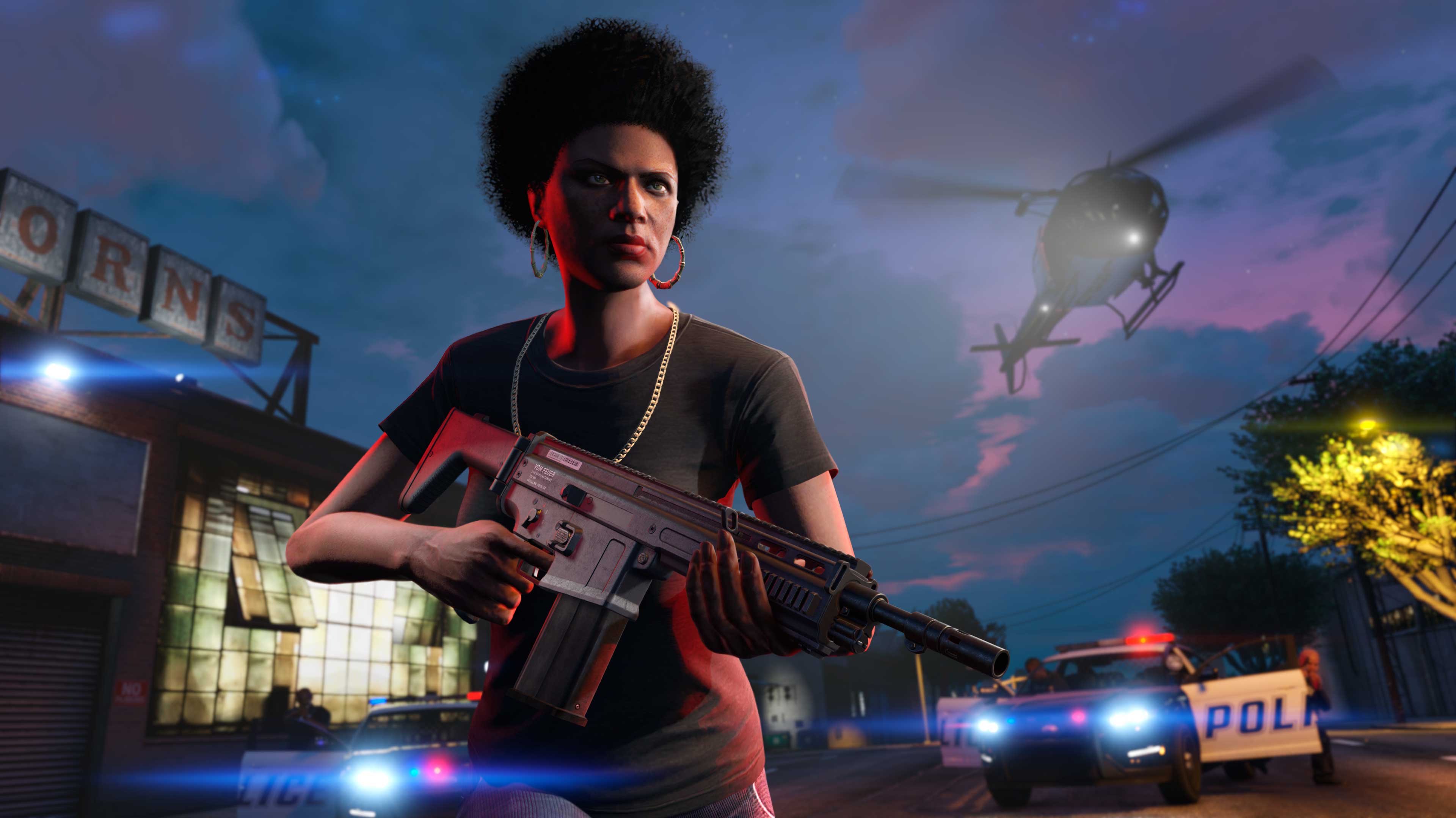 拿着重型步枪的 GTA 在线模式角色的图片