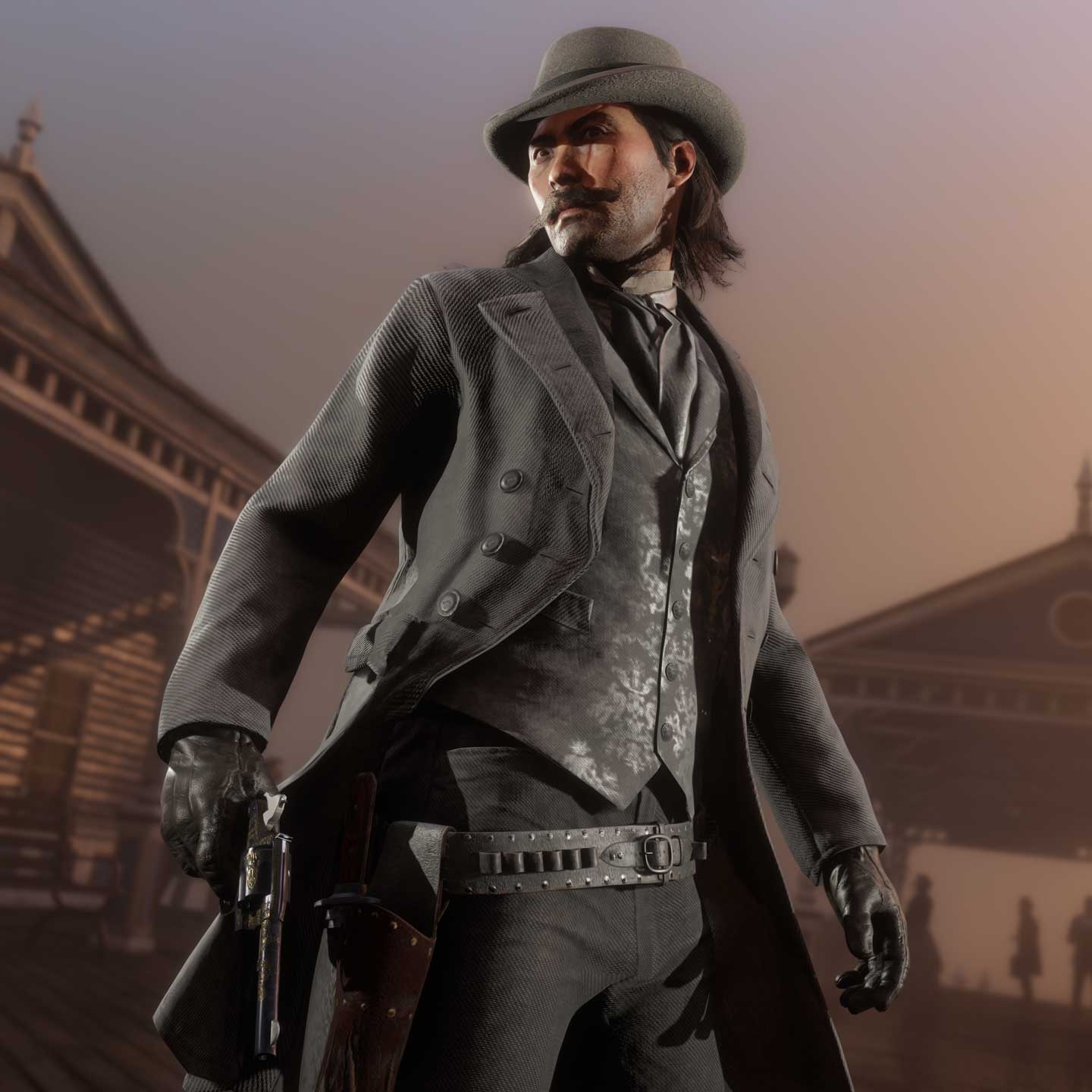 Red Dead 在线模式角色穿着“The Silver Gunslinger”装束的图片