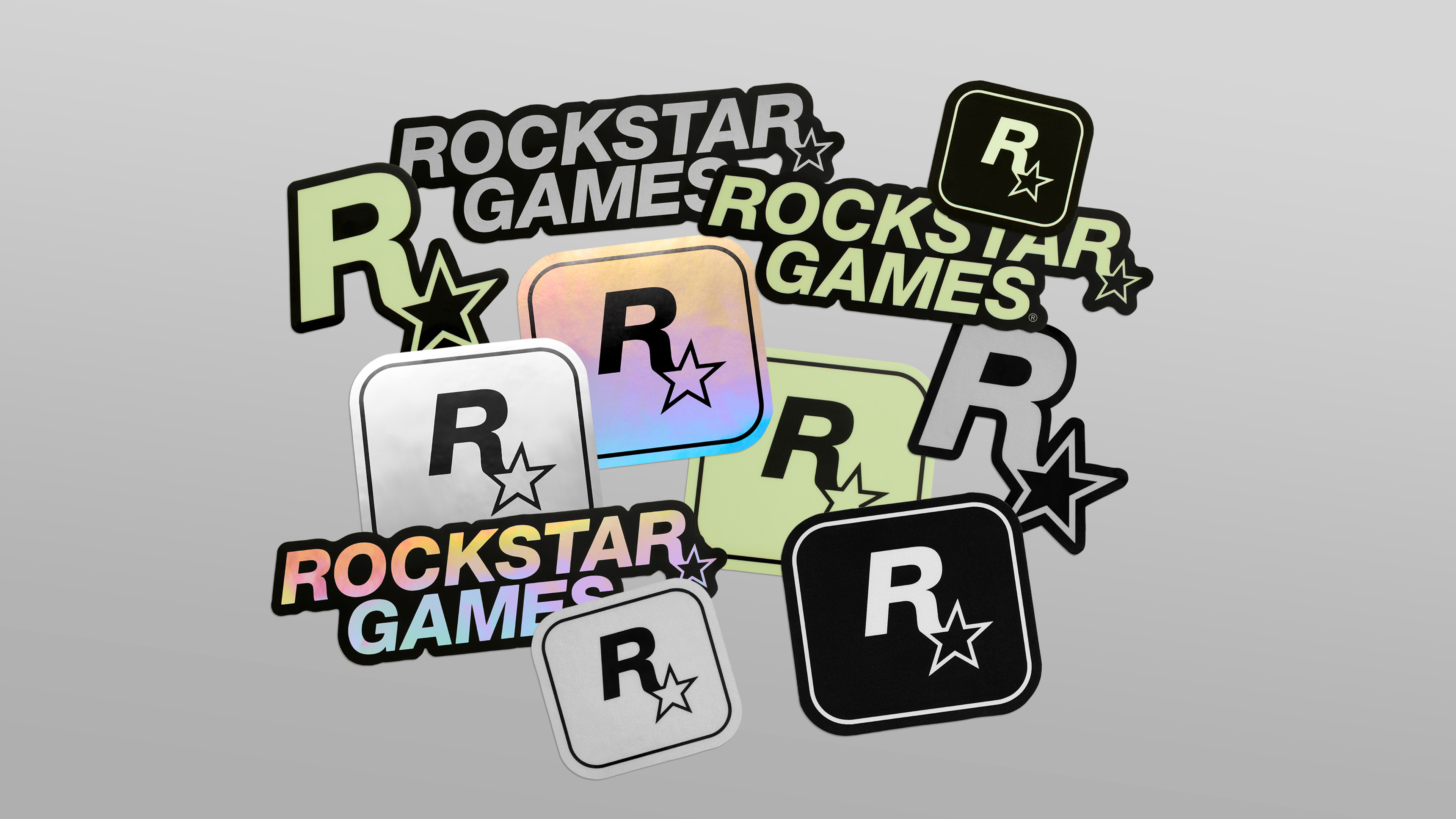 各式各样带Rockstar Games标志的贴纸。