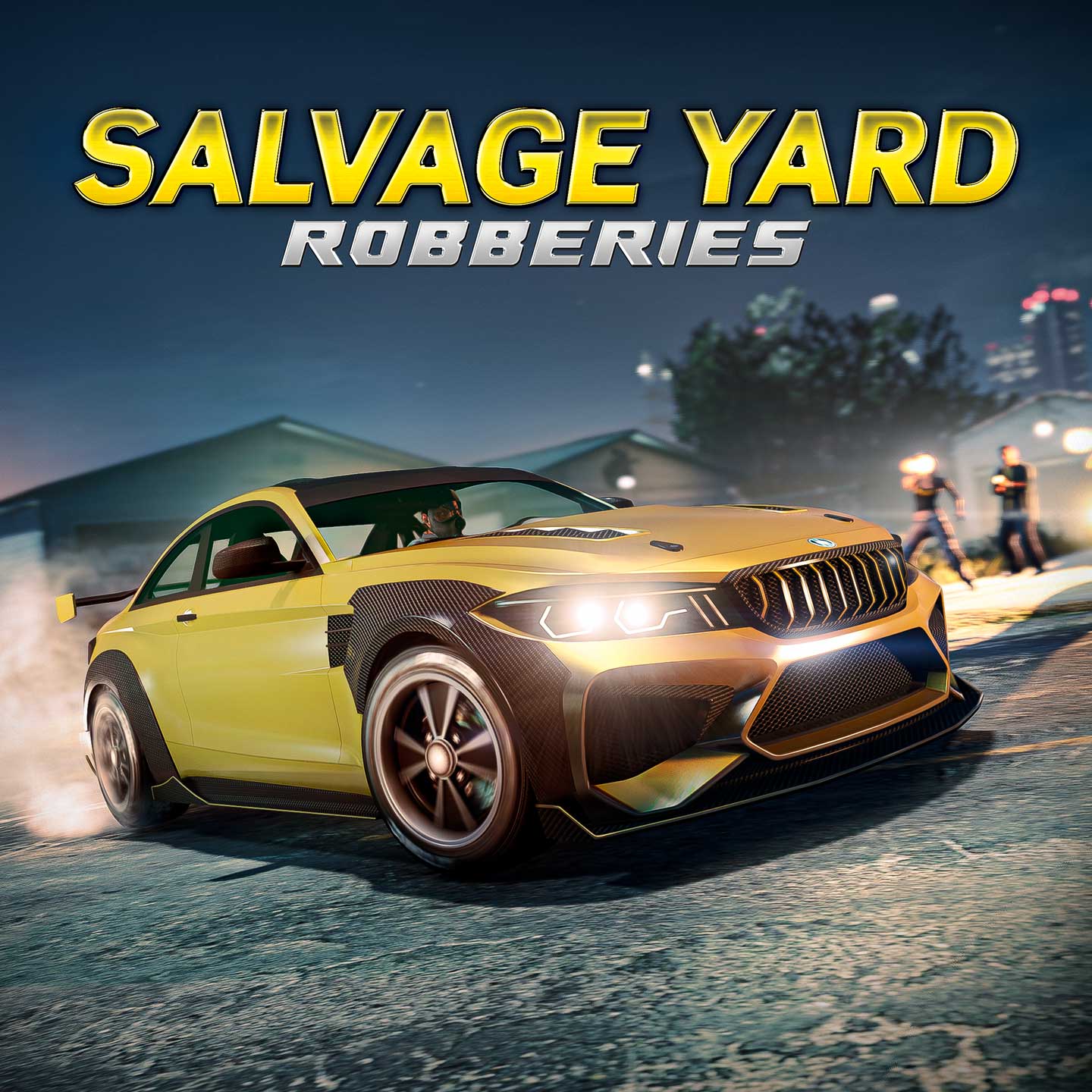 Salvage Yard Robberies with an Übermacht Cypher driving away from enemies firing at it.