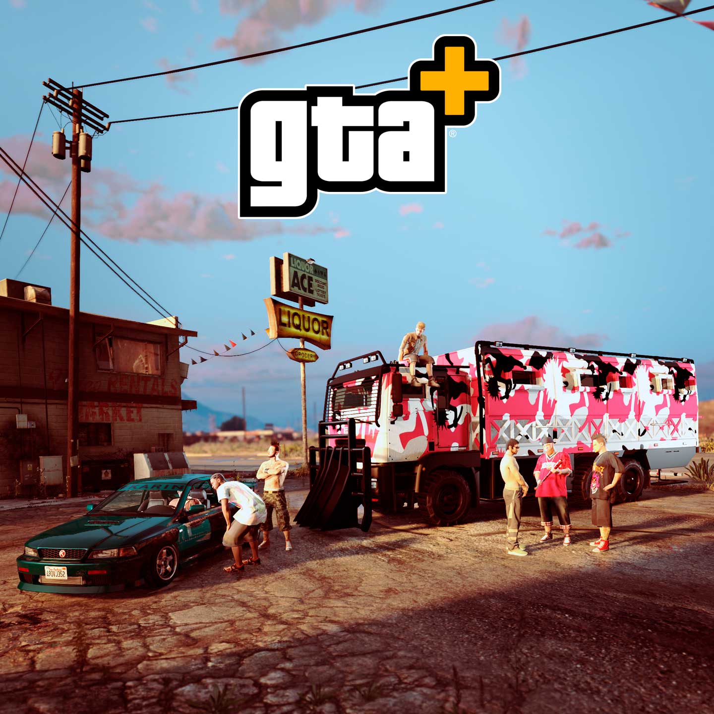 带有 GTA+ 标志的 GTA 在线模式 MTL 布里凯德 6x6 的图片
