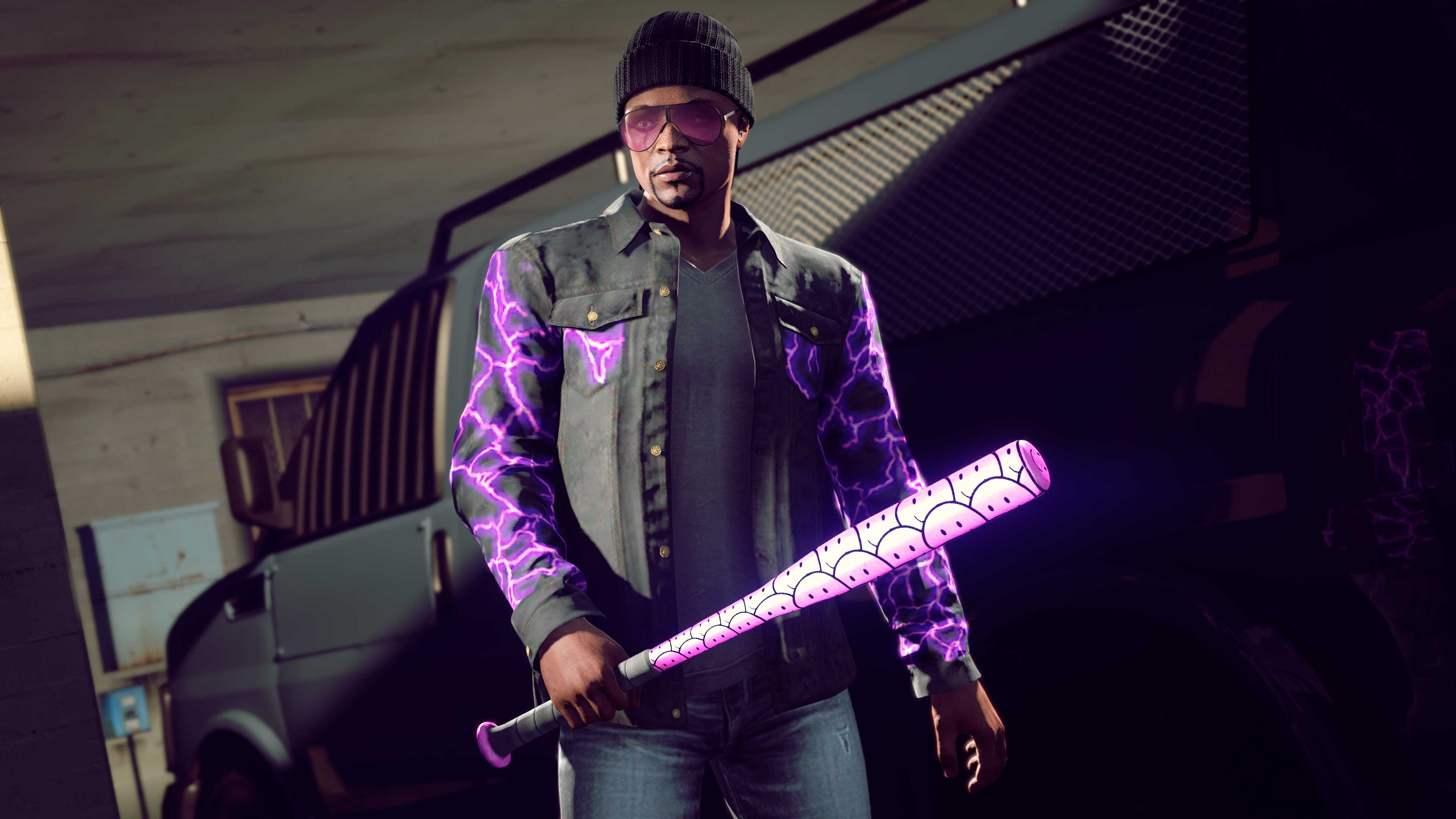 GTA 在线模式角色在枪支厢型车外的图片